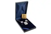 Lys Bleu Square Pendant & Earrings Set with Swarovski Elements