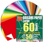 [] Large 9.5 Inch One Sided 50 Colors 60 Sheets Square Easy Fold Premium Japanes