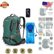 Unisex 50L Hiking Backpack with 2L Hydration Bladder & Waterproof Rain Cover