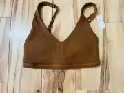 OFFLINE By Aerie Ribbed Brown Sports Bra Size Small New W/tags