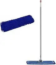 SOGA 100cm Blue Microfiber Flat Mop Floor Cleaning Pads Rotating Dust Remover
