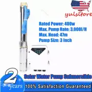 3" DC Solar Water Pump Submersible Deep Bore Well Pump 48V 400W +MPPT Controller