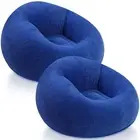 Inflatable Bean Bag Chairs Blow up Chairs Camping Chairs Inflatable 2 Dark Blue