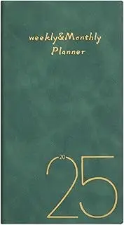 Appointment Calendar 2025, Weekly Planner 2025, Daily Planner with Monthly Calendar, Agenda 2025 for Daily Tasks, Vertical Calendar Book for Time Management