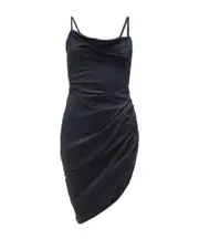 Asymmetrical pendant mini dress FR36 Black
