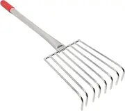 ifundom Stainless Rake Thatching Rake Leaves Garden Lawn Lawn Sweeper Leaf Gardening Rubber