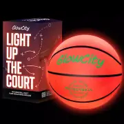 Glow in the Dark Basketball for Teen Boy - Glowing Red Basket Ball, Light up LED