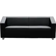 CUBE LOUNGE Three-Seater W2000 x D720 x H880mm Black Leather