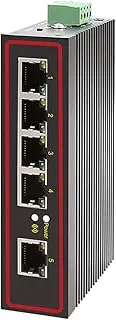 Industrial 5 Port Ethernet Lan Switch 100M Double DC Power high and Low Temperature Surge Protection
