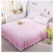 Bed Valance Skirt Bed Skirts & Valances Single Double King Size Small Bed Plain Dyed Valance 120/150/180/200CM Sheet Poly Cotton Frilled Small Double Mattress Sheet