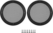2 Pcs 8 Inch Decorative Speaker Cover Protective Metal Circle Speaker Cover Mesh, Easy to Install (Black+Black)