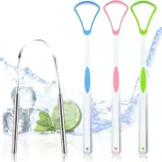 4PCS Tongue Scraper Stainless Steel Cleaners 100% BPA Free Fresher Tongue Tools