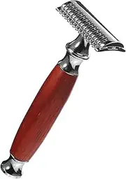Healeved Handle Razor Manual Beard Shaver for Men Facial Hair Razor Sturdy Structure Easy Blade Replacement