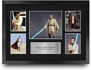 HWC Trading FR A3 Ewan McGregor Obi-Wan Kenobi Star Wars Gifts Printed Signed Autograph Presentation Photo Montage Display for TV Show Fans - A3 Framed