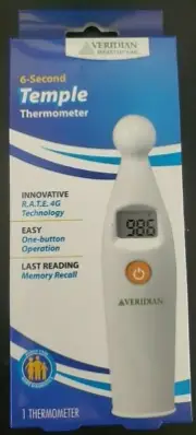 Veridian Mini Temple Touch Sensor Thermometer, 09-330, Latex Free - New in Box