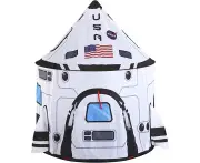 JOYIN White Rocket Spaceship Tent Kids Rocket Tent Playhouse for Indoor Kids Play and Kids Indoor Outdoor Activity