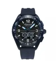 Alpina Mens Smartwatch AlpinerX HSW Ana Digi Blue Rubber Strap Wristwatch New