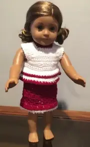 Handmade Crochet 18” Doll Clothes Fits American Girl Our Generation Journey Girl