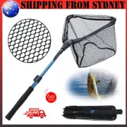 Folding Fishing Net Mesh Fish Landing Net Collapsible Foldable Pole Handle