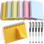 Swpeet 300 Sheets 3x5 Inches Multicolor Index Cards With 5 Pens - Spiral Bound Lined Notecards for Studying, Nursing School, Office, Taking Notes, and To-Do Lists