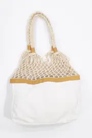Plaits And Ropes Canvas Leather Bag--RAN-546