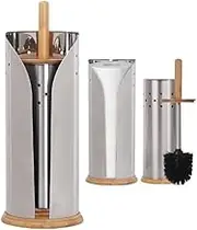 White Magic Eco Basics Stainless Steel Toilet Set and Roll Holder