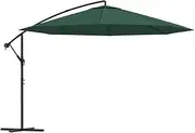 vidaXL Green Cantilever Umbrella, 3.5m Diameter with UV and Wind Protection, Stability Vent, Aluminium Fittings, Hanging Crank Design