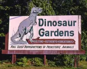 Vintage 8x10 of Dinosaur Gardens Billboard in Ossineke, MI. Free Shipping!!