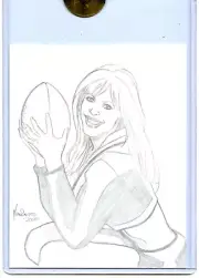 2008 BENCHWARMER JUMBO SKETCH CARD BY MARK DOS SANTOS