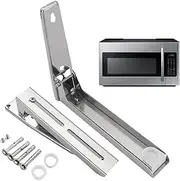 Folding Microwave Oven Stand, Adjustable Wall Mounted Stainless Steel Kitchen Shelf, Folding Kitchen Shelf for Oven and Microwave, Compact Design and Space Saving, Ideal for Organ