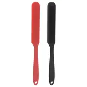2Pcs Silicone Spatula Scraper 9.45" Reusable Non-Stick Spatulas Black/ Red