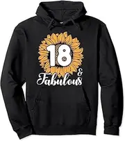 [VidiAmazing] 18 & Fabulous 18 Years Old 18th Sunflower Birthday Pullover Hoodie ds017