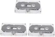 Angoily 3pcs Empty Cassette Blank Audio Tapes Handcraft Cassette Tape Wall Decor Music Recording Cassette Magnetic Tape Blank Recordable Tape Camcorder Tape Recorder Pen Plastic