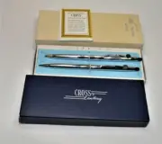 NOS Cross Classic Century pen & pencil set Crome finish GE Logo 3501 w box paper