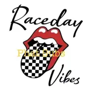 Sublimation Print Race Day Vibes Lips Ready To Press Heat Transfer