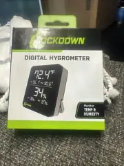 LOCKDOWN Digital Hygrometer with Convenient Design, Backlit Screen and Min/Max R
