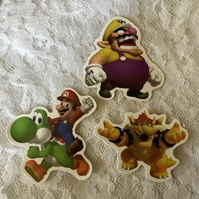 Lot Of 3 Mario Bros Brothers Vinyl Stickers Decals (e)