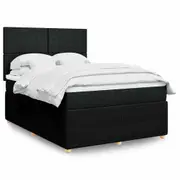 Box Spring Bed with Mattress Wooden Bedstead Slatted Bed Frame Fabric vidaXL