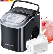 Ice Maker for Countertop, 1.2L 12KG Stainless Steel Portable Icemaker Cube Maker