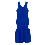 [Cfcl] Cfcl Fluted Ribbed V-neck Midi Dress I NUMERIC BLUE
