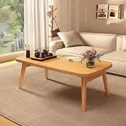 Coffee Table, Wood, Living Room, Sofa Side, Office Tea Table A61 (E Wood, 80X40X45CM)