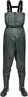 [Tousiyra] Chest Waders with Boots, Lightweight Durable Camo Hunting Fishing Waders,42,Green