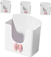 GARVALON 4pcs Wall Mounted Phone Holder Self Adhesive Remote Control Storage Box Durable Organizer for Living Bedroom Office Space Saving Design Convenient Home