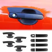 Car Door Handle Bowl Insert Cover and Door Handle Cover Scratch Protector Trim for Ford Ranger PX1 PX2 PX3 2011-2022 with Key Entry Models, Matte Black Car Accessories Exterior