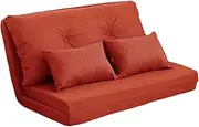 Convertible Flip Chair,Floor Sofa Adjustable Lazy Sofa Bed,Foldable Mattress Futon Couch Bed,with Adjustable Backrest, Metal Frame and Pillows,red Interesting