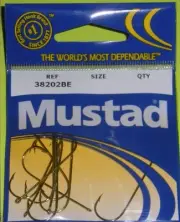 Mustad 38202BE #2 10Ct Blonde Aberdeen Hook
