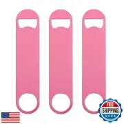 QLL 3 Pack 7" Heavy Duty Flat Bottle Opener, Pink