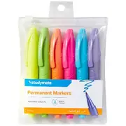 Studymate Grip Permanent Markers Bullet Assorted 6 Pack