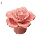 Rose Flower Ceramic Door Knobs Drawer Pulls Cupboard Door Handles with Screw 27