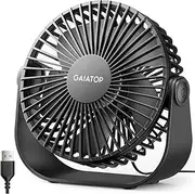 Gaiatop - USB Desk Fan, 3 Speeds with Strong Airflow, 5.5" Small Quiet Portable Table Fan, 90° Rotating Personal Cooling Fan